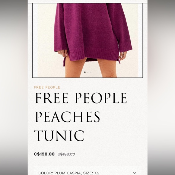 Free People Peaches Tunic Plum Small - Picture 4 of 8
